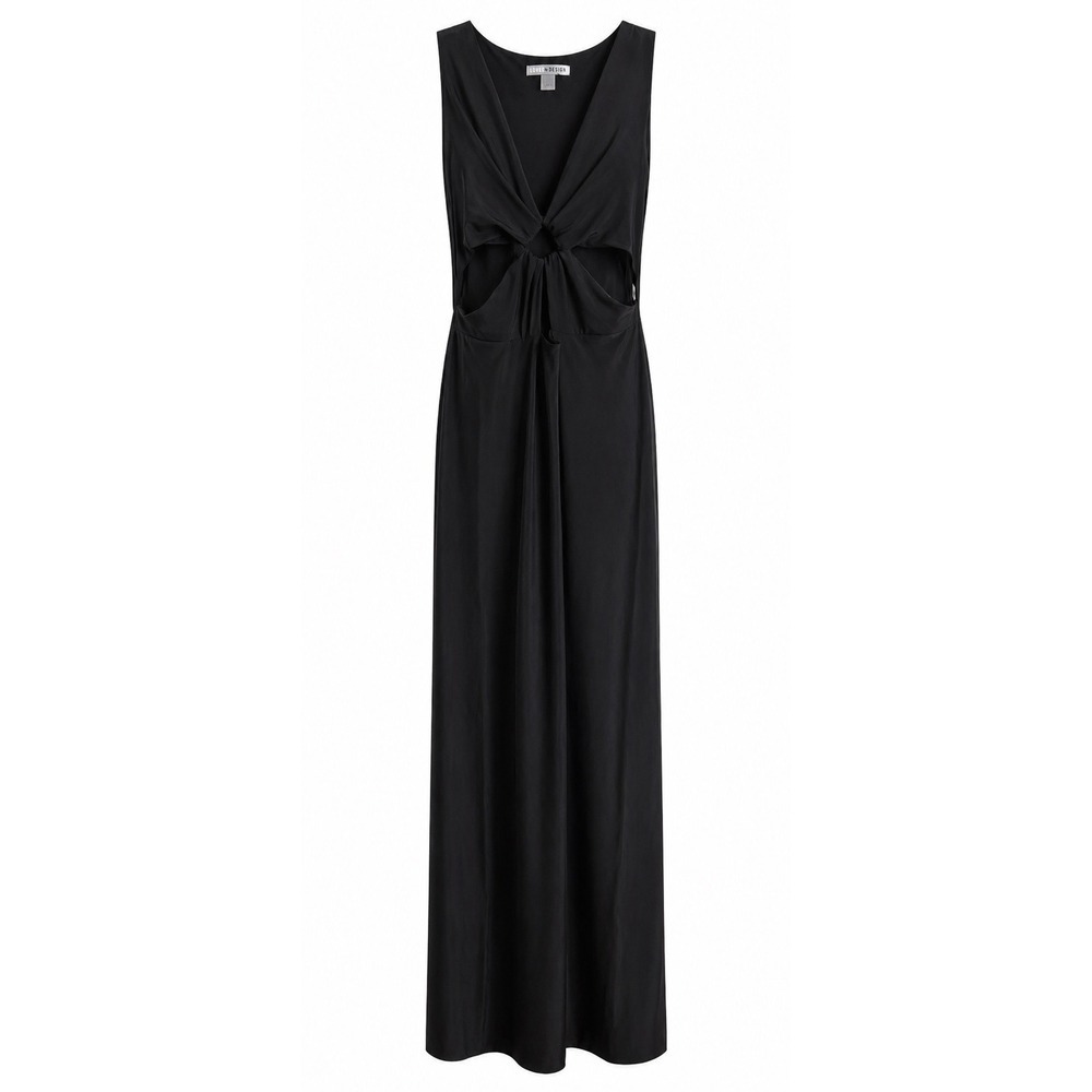 Love By Design "Josetta" Black Cutout Maxi Dress – Size M – Twist Front - Picture 7 of 7